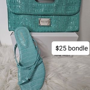 Nine West sandal sz 7 turquoise color